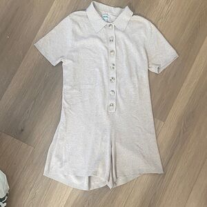 Rhythm Tan Button-Up Romper